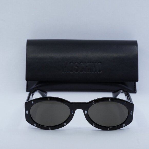 Moschino MOS141/S 0807 IR Oval Sunglasses - Black\\Grey main image 9